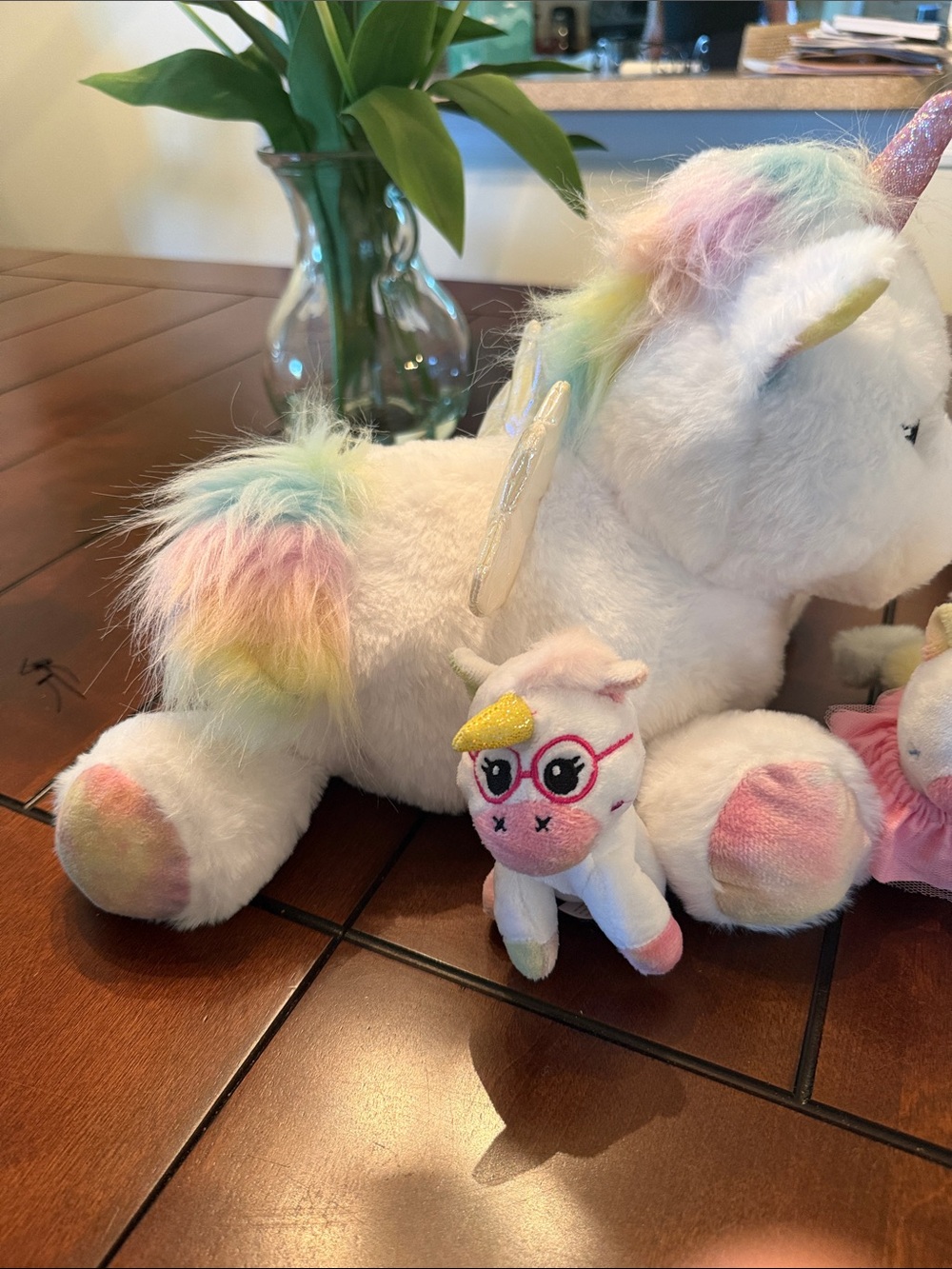 Plush White Unicorn Family Stuffed Animals Set - Soft Multicolor Accents - Picture 5 of 12
